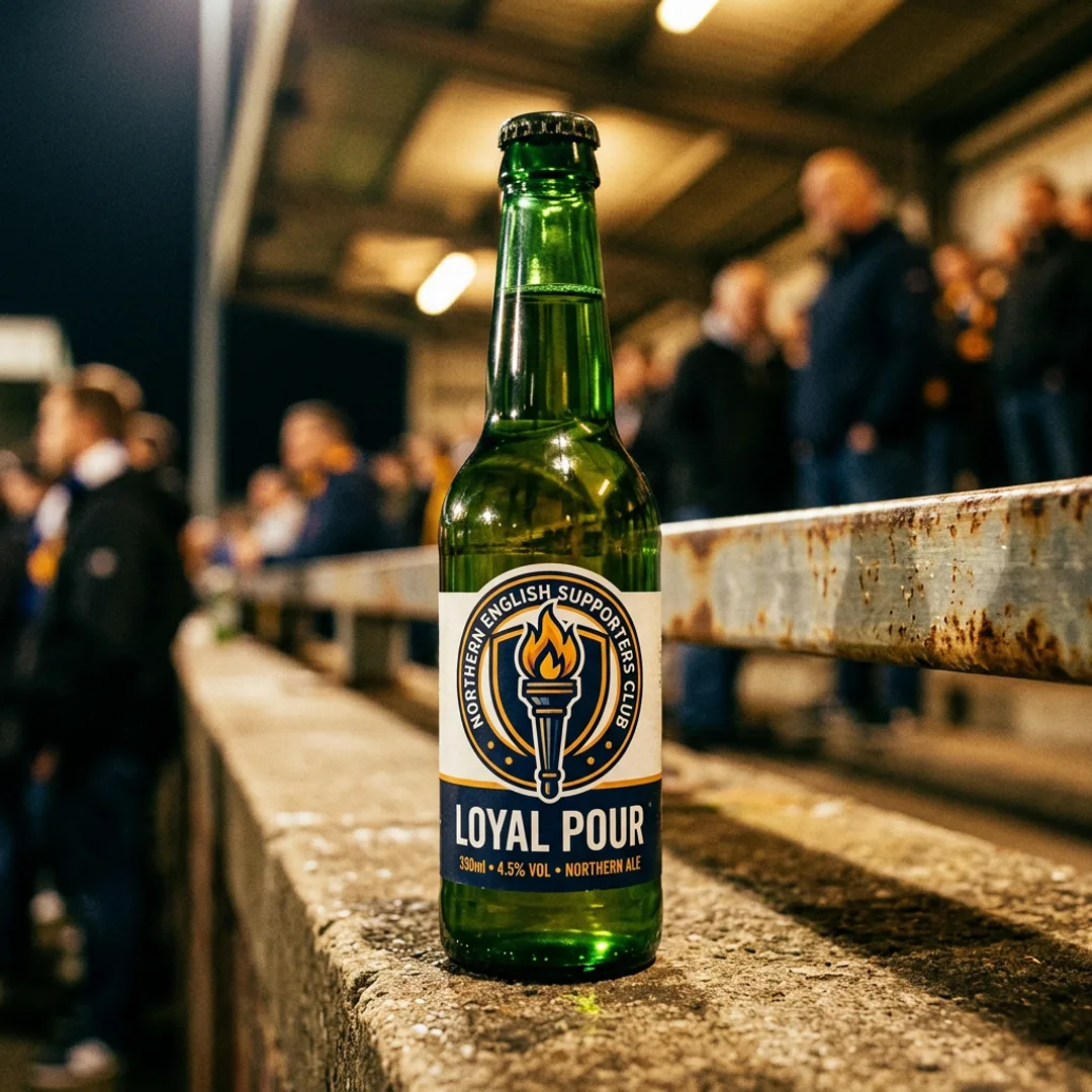 Custom Loyal Pour label mockup for North Terrace Brigade